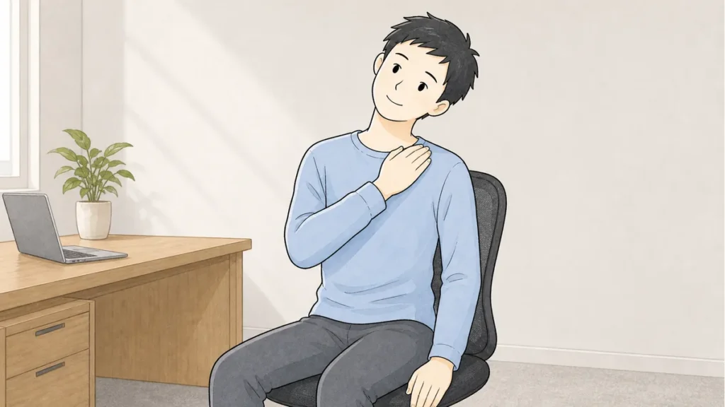 首の側屈ストレッチ