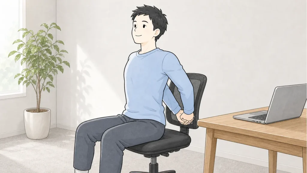 胸開き・肩甲骨寄せ