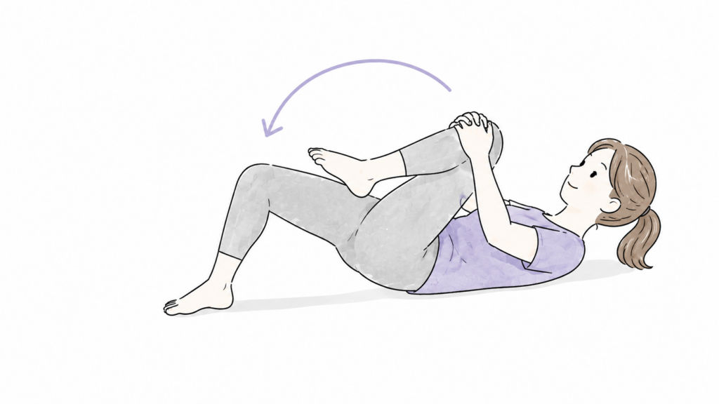 股関節回しをする女性
