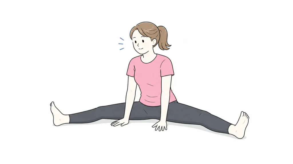 開脚で内ももが硬く感じる人向けのストレッチ姿勢