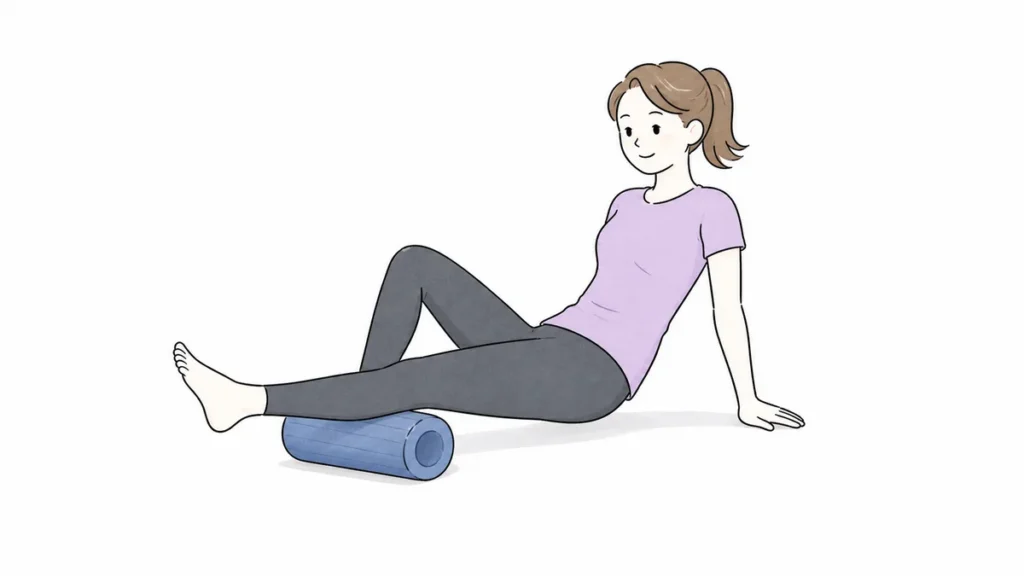 フォームローラーを使用する女性