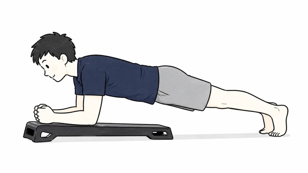プランクボードを使用する男性