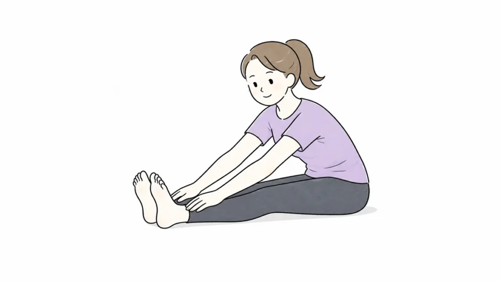 ゆっくり前屈する女性
