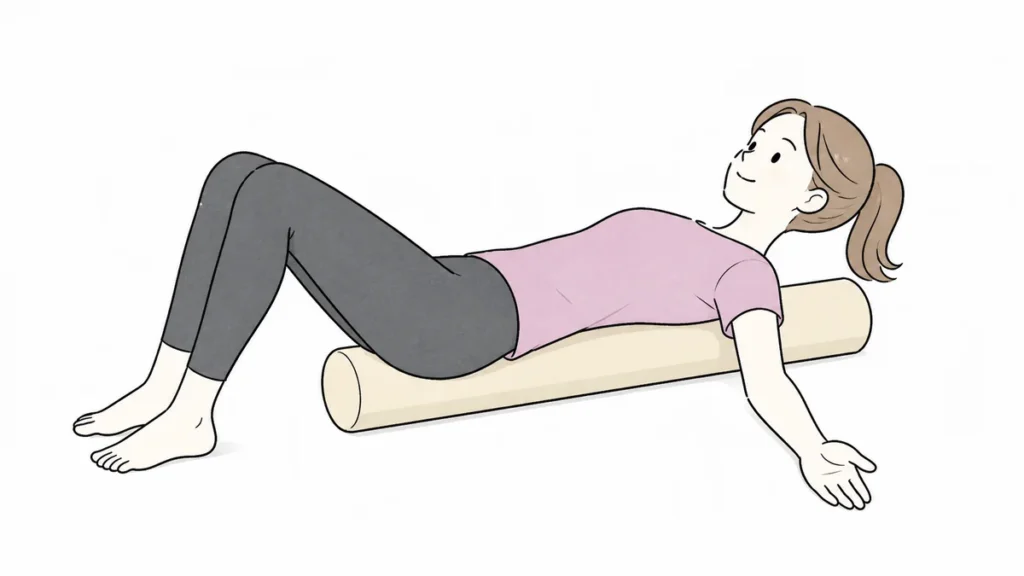 ストレッチポールを使用する女性