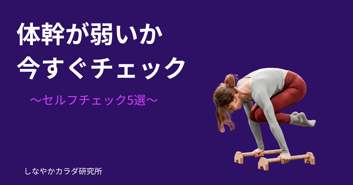 体幹が弱いかどうか確認できるセルフチェック5選を解説する記事のアイキャッチ画像