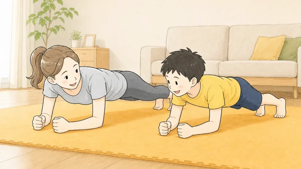 親子プランク対決