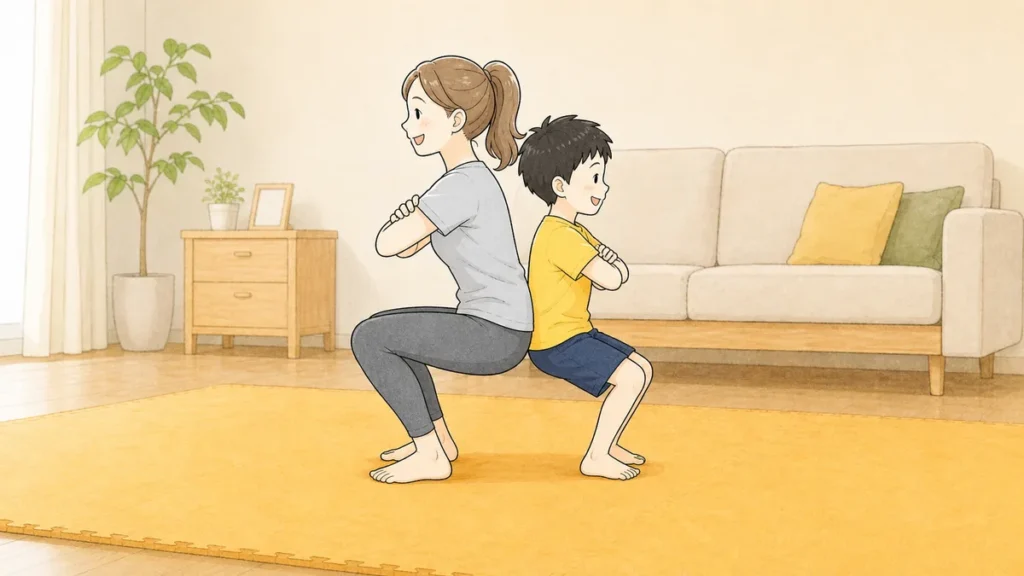 背中合わせスクワット