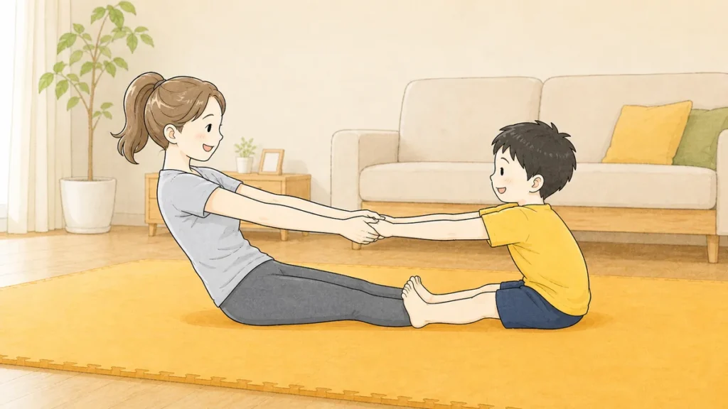 親子ボートこぎ