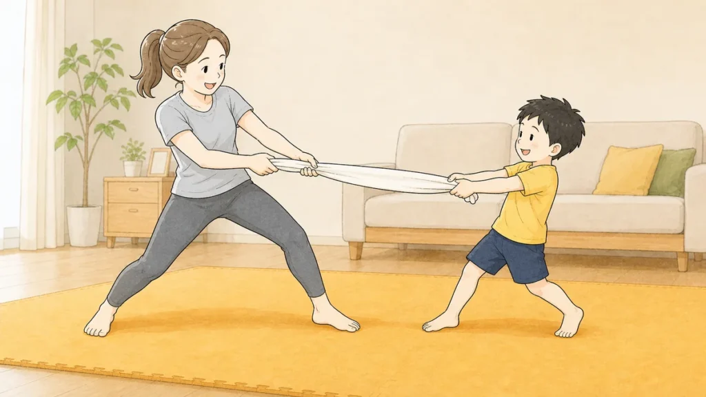 タオル引っ張り合い