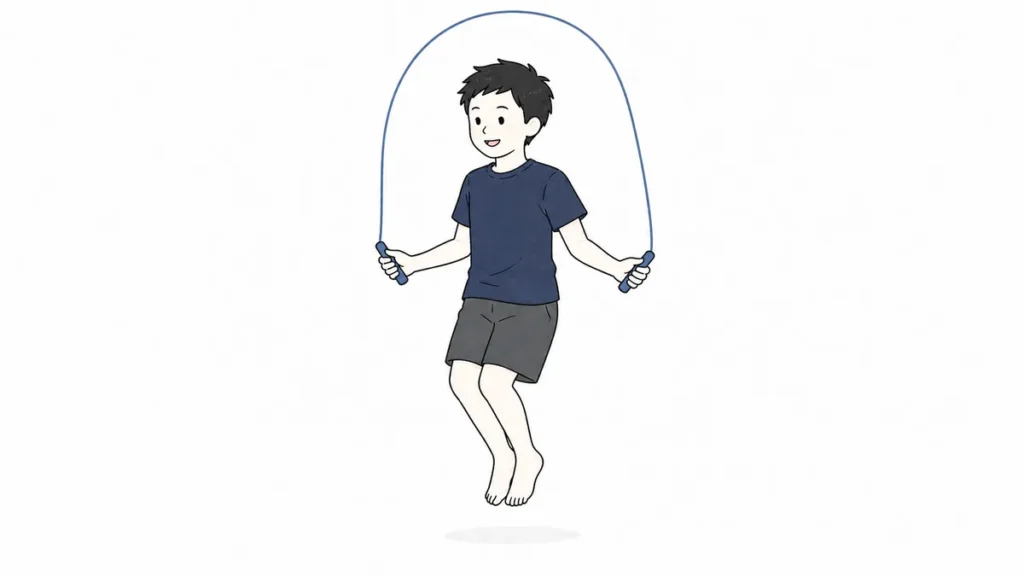 縄跳びする子供
